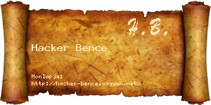 Hacker Bence névjegykártya