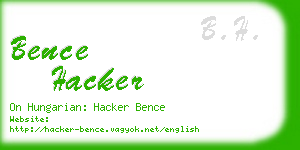 bence hacker business card